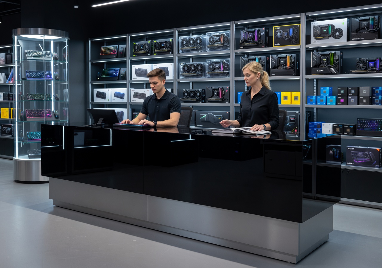 Caseking retail store front desk