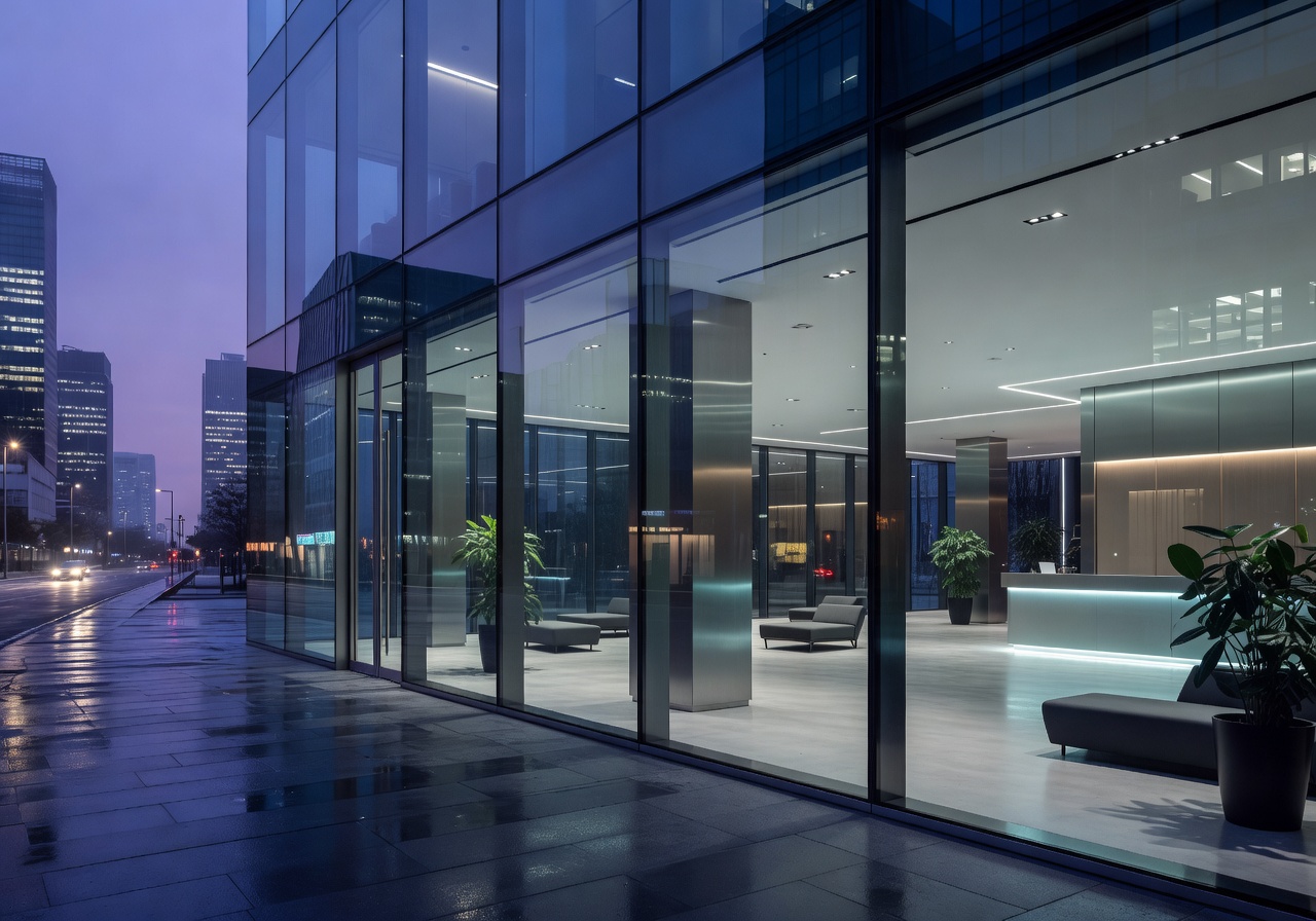 Cyberport modern glass storefront