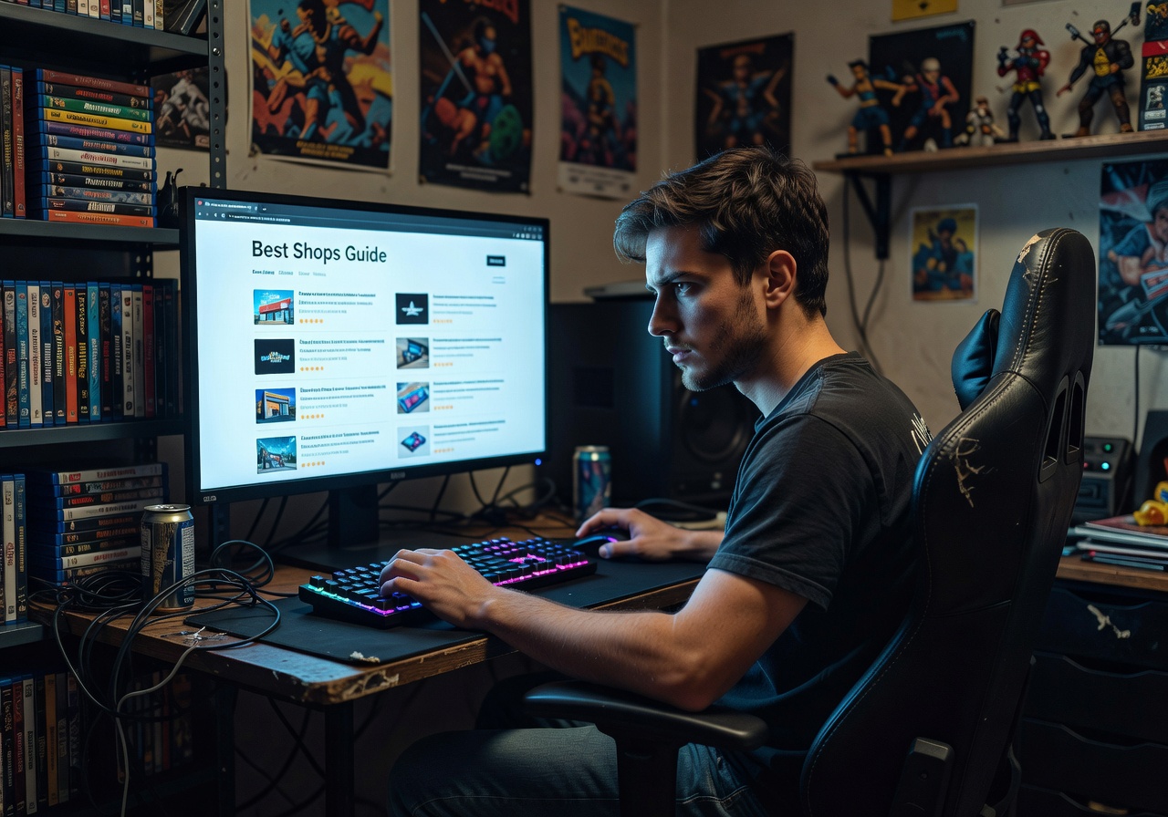 Gamer browsing best shops guide