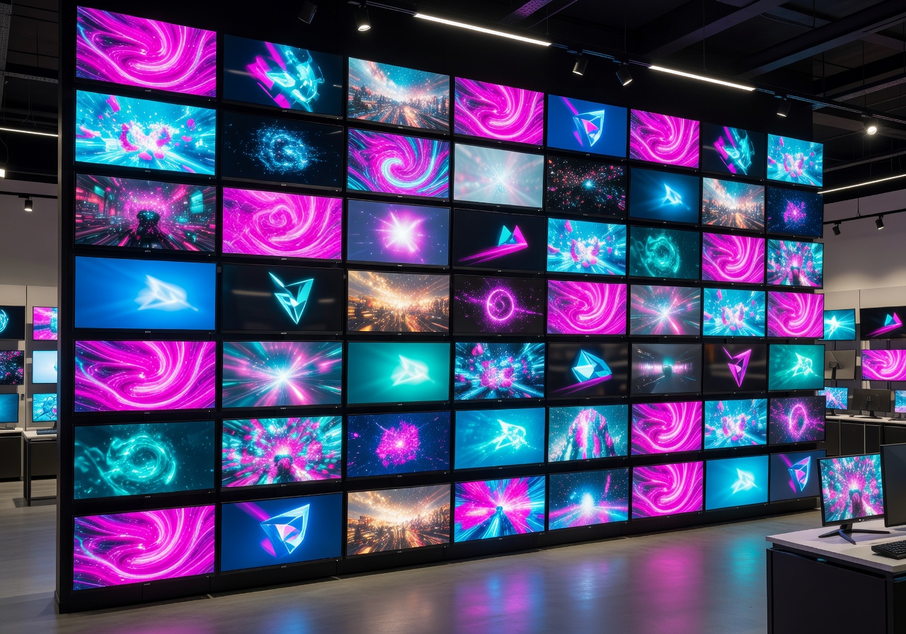 MediaMarkt gaming monitors wall