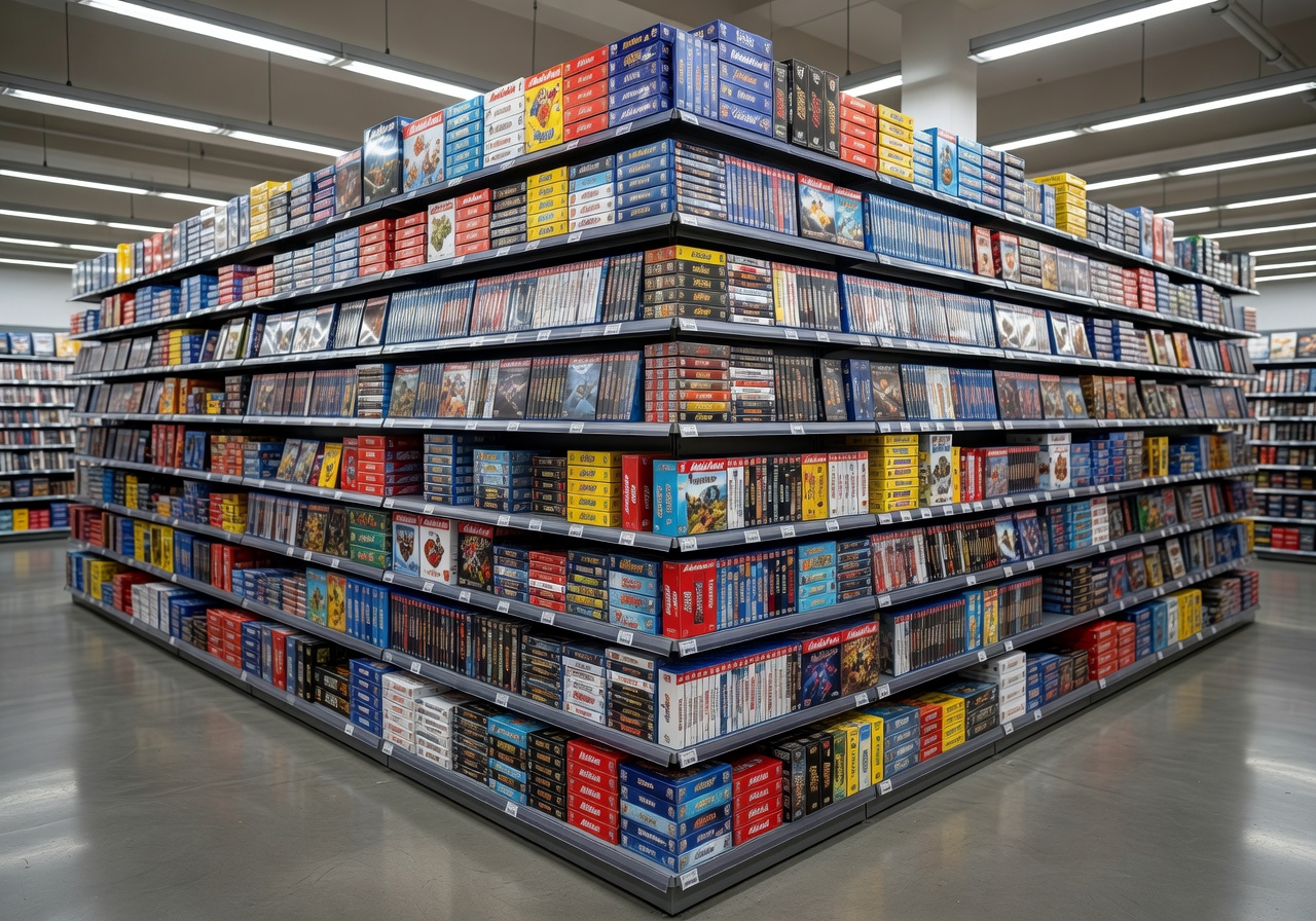 MediaMarkt physical games shelves