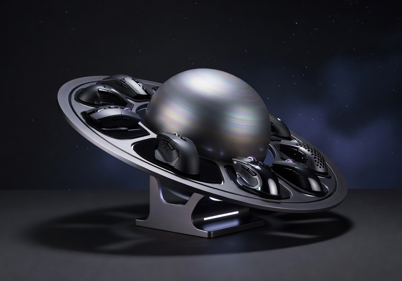 Saturn pc gaming mice rack