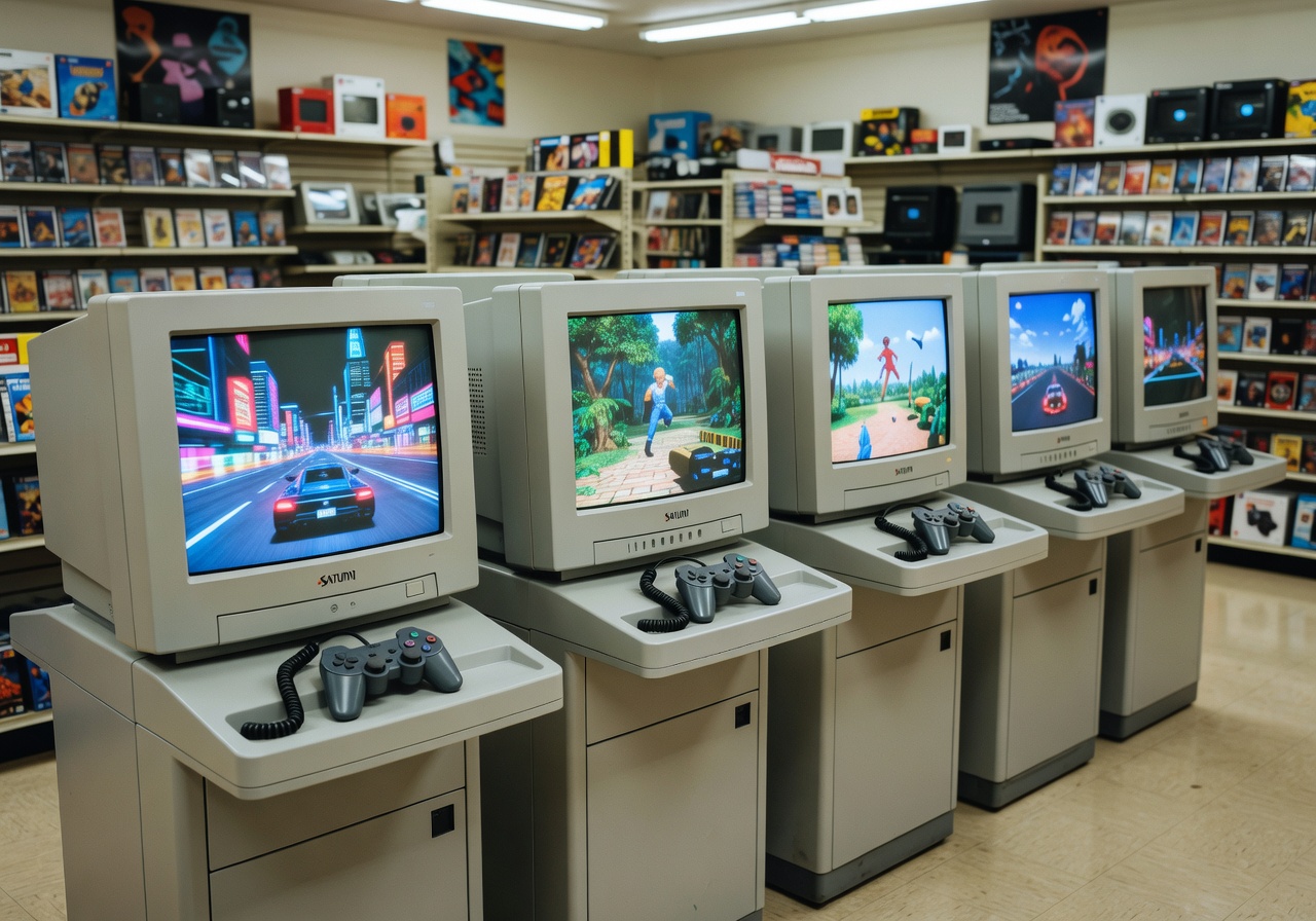 Saturn playstation demo kiosks
